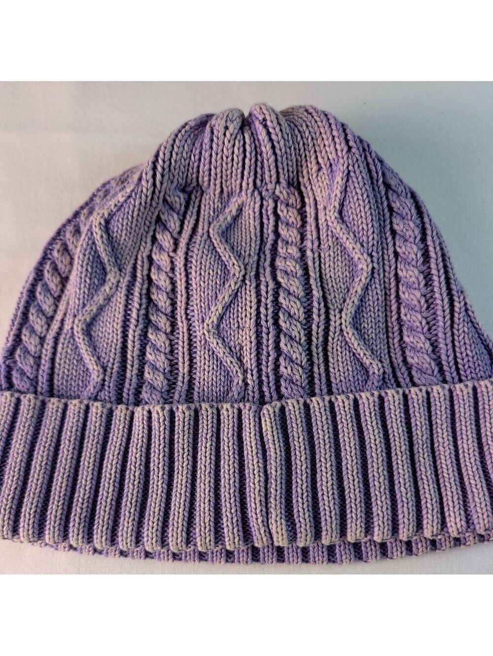 : Free People Orchid Crush Lilac Cable Knit Slouchy Beanie Hat